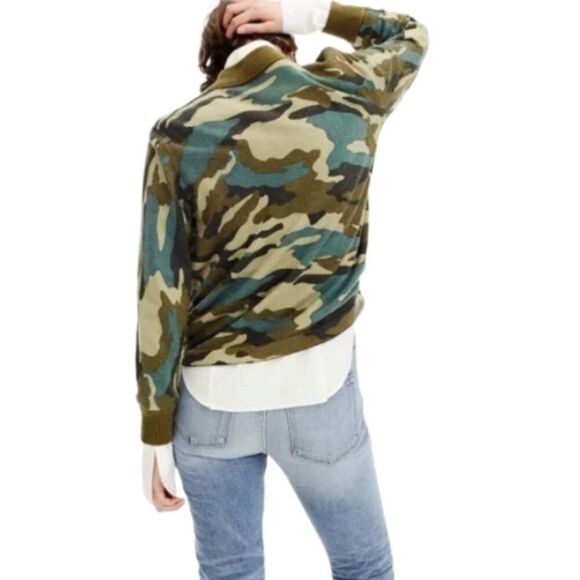 J. Crew camo zip cardigan jacket XS - Picture 2 of 10